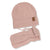 Baby Knit Beanie with Strings & Mittens 2-Piece Set Creamy beige