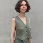 Elegant linneväst Ava
