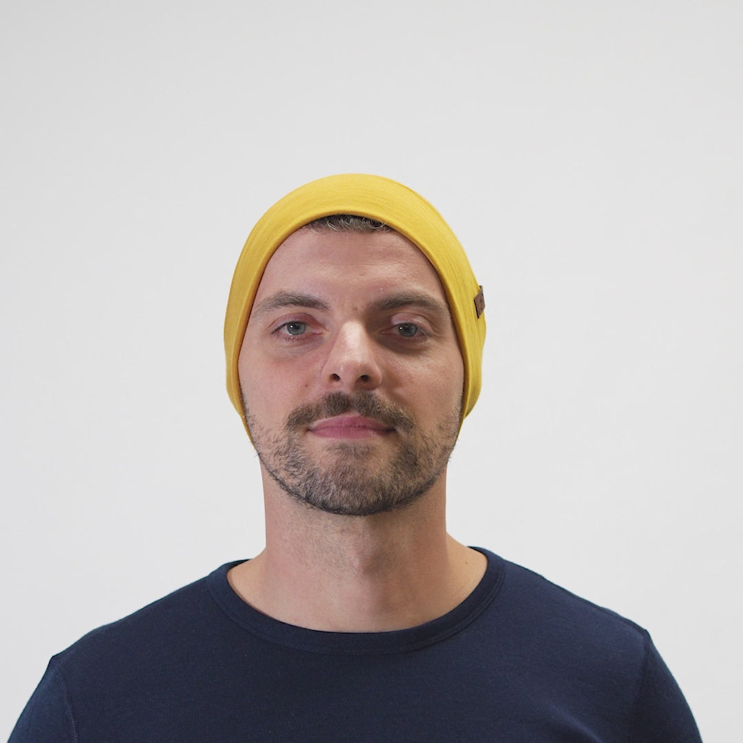 Herr Merino Beanie Gul