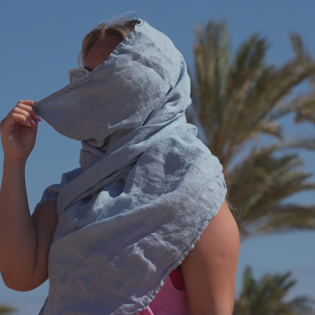 Women's Natural Linen Scarf