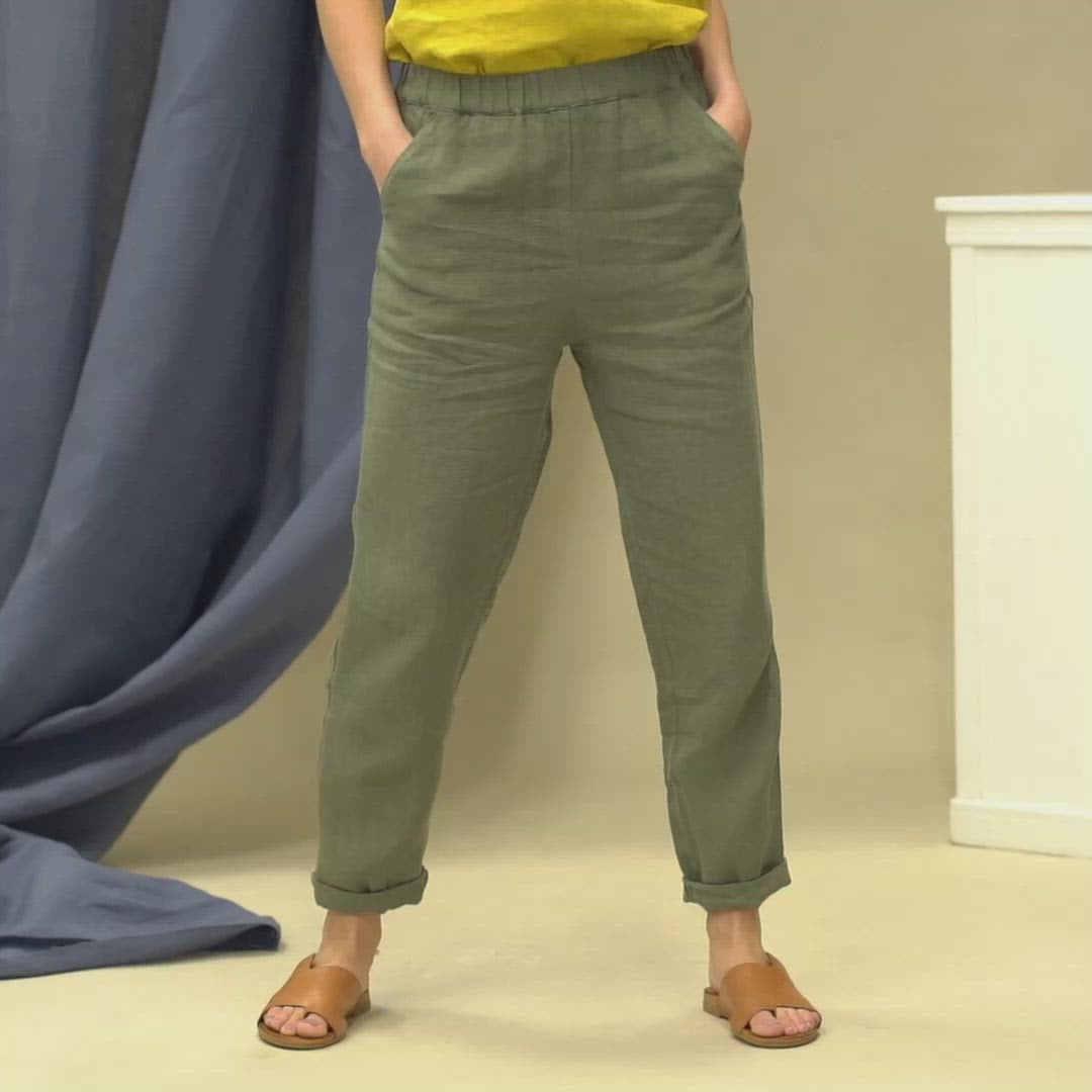 Linnebyxor Dakota Stone Green