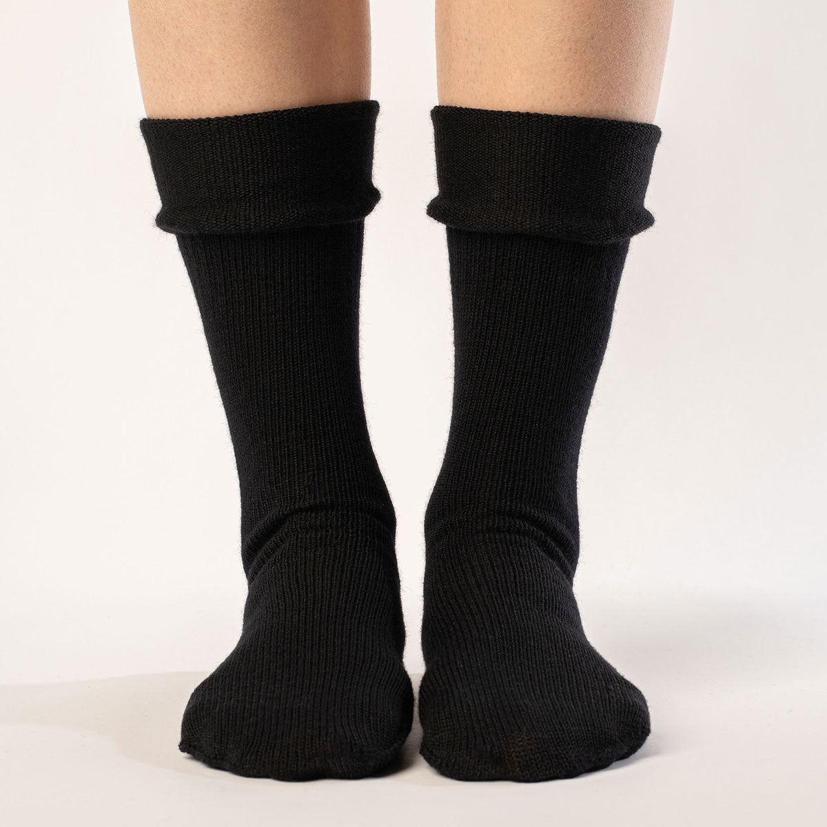 Kvinnors Stickade Strumpor Merino Svart