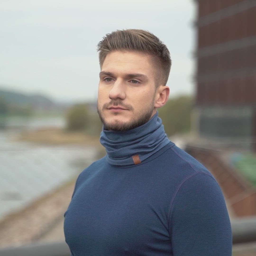 Herr Merino Halskrage Denim