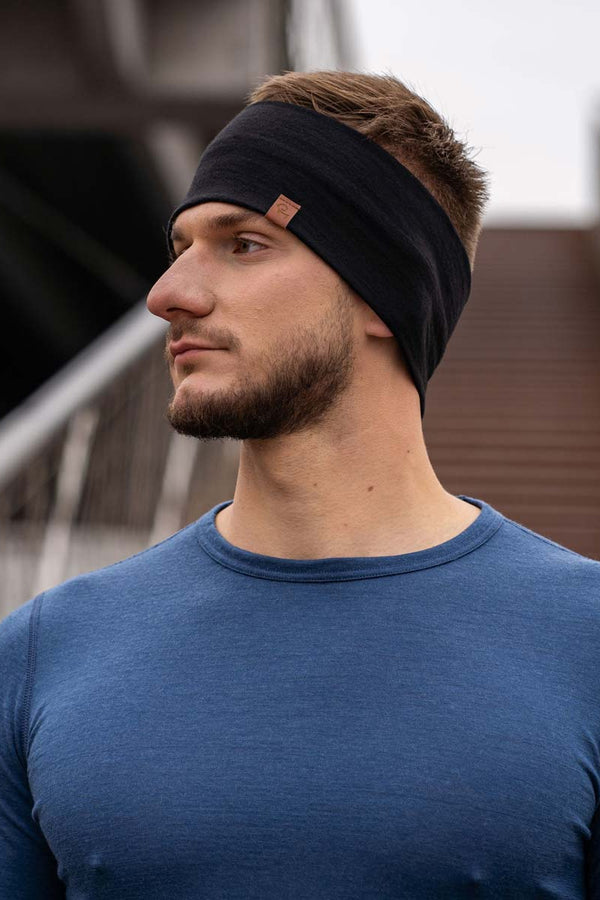 Men's Headband 160 Merino Black